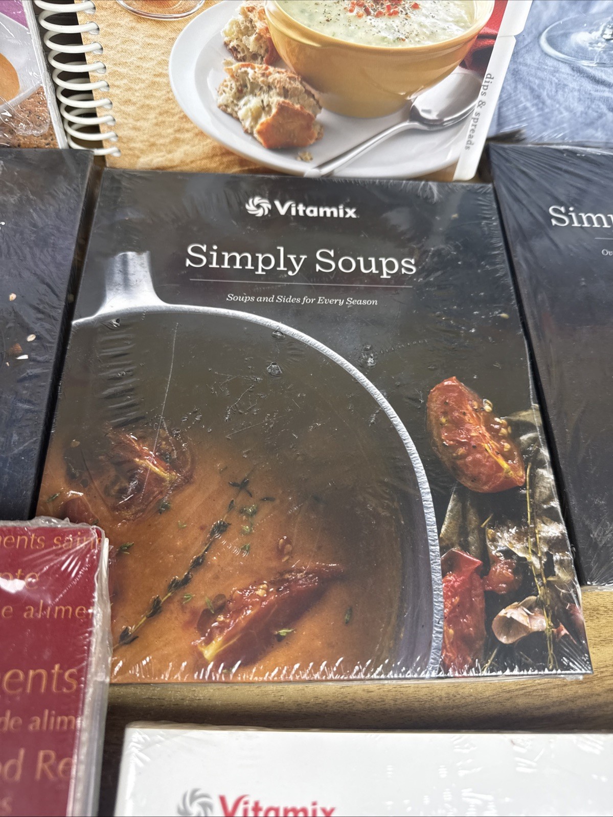 Lot Of 8 Vitamix Cookbooks Savor Entertaining Soups Blending Smoothies 6 Sealed