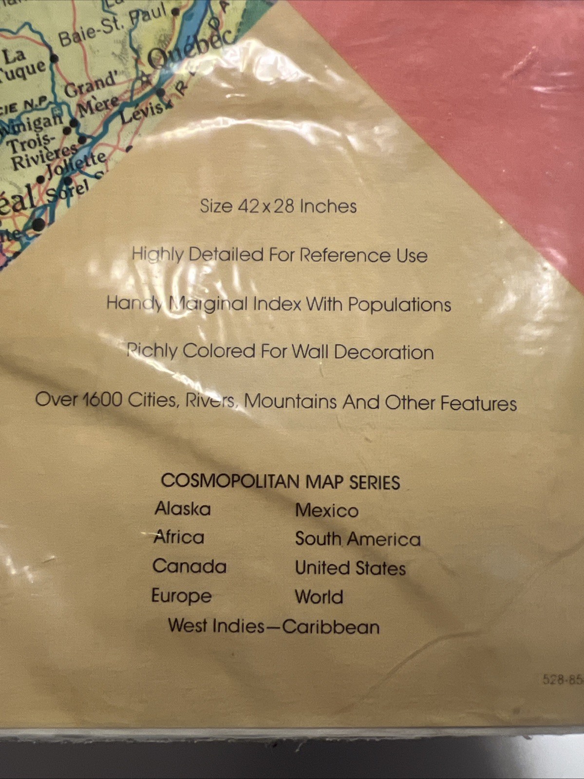 Vintage Rand McNally Canada Cosmopolitan series wall map 42 X 28 New