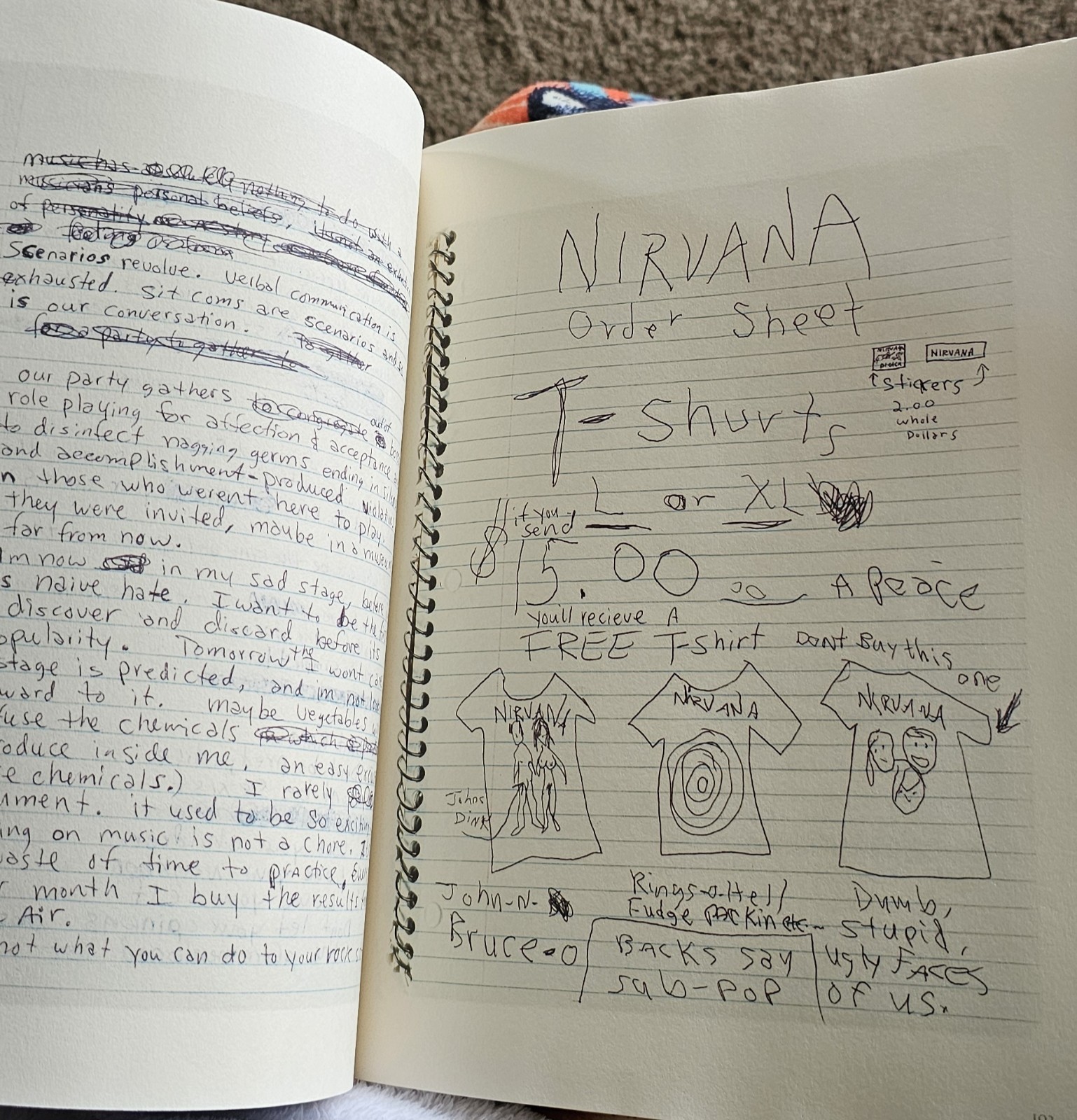 Kurt Cobain Journals (2002) Hardcover Book, English, 288 Pages