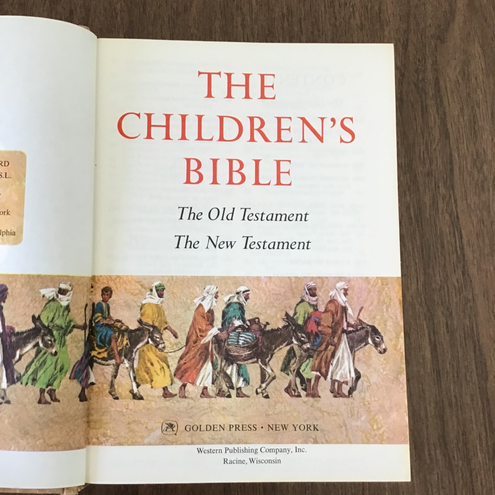 THE CHILDRENS BIBLE Golden Press Vintage 1965 Illustrated Hardcover Inscription