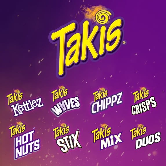 Takis Fuego 17 oz Fiesta Size Bag, Hot Chili Pepper & Lime Rolled Tortilla Chips