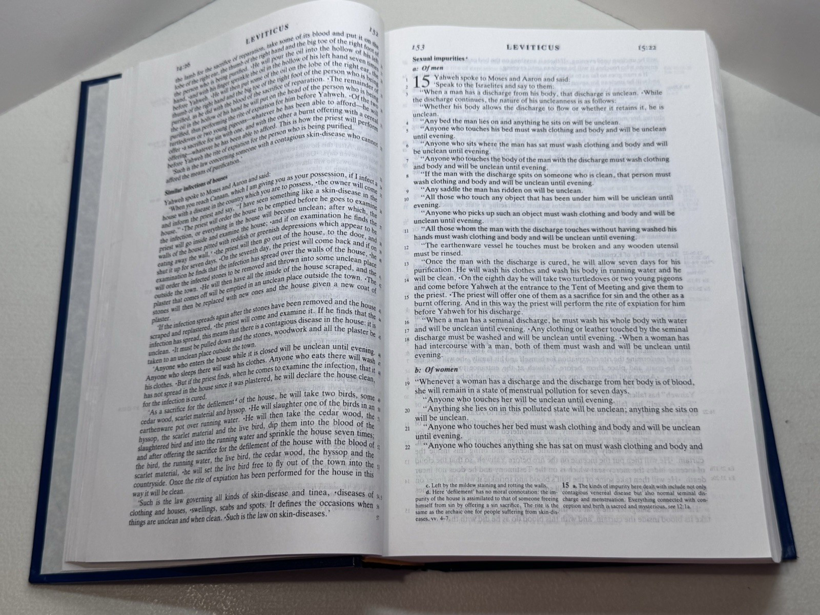 The New Jerusalem Bible Vintage Blue Hardcover Bible 1990 GUC FREE/SHIP!