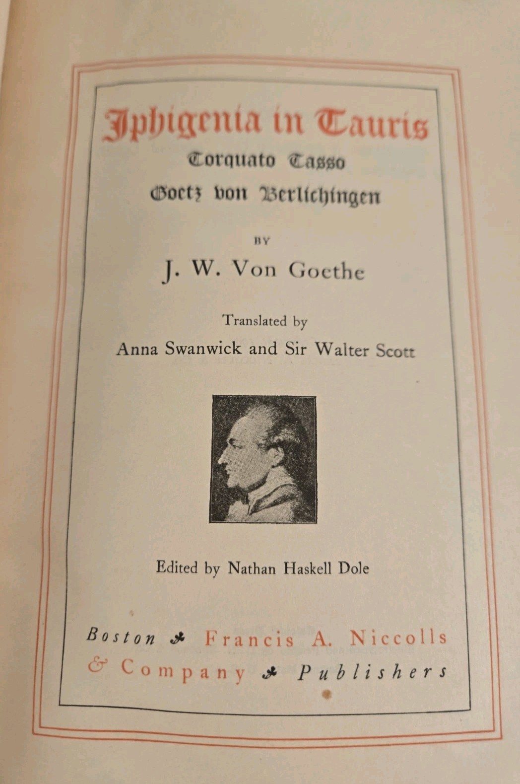 1902 Iphigenia in Tauris By J W Goethe Luxury Edition #15 of 1,000