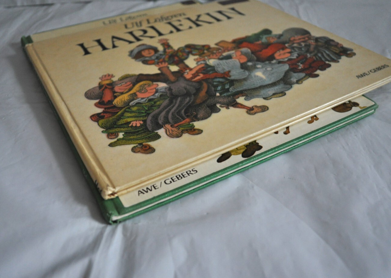 Swedish Books Harlekin 1978 & Sagan om de två trollstavarna 1985 by Ulf Löfgren