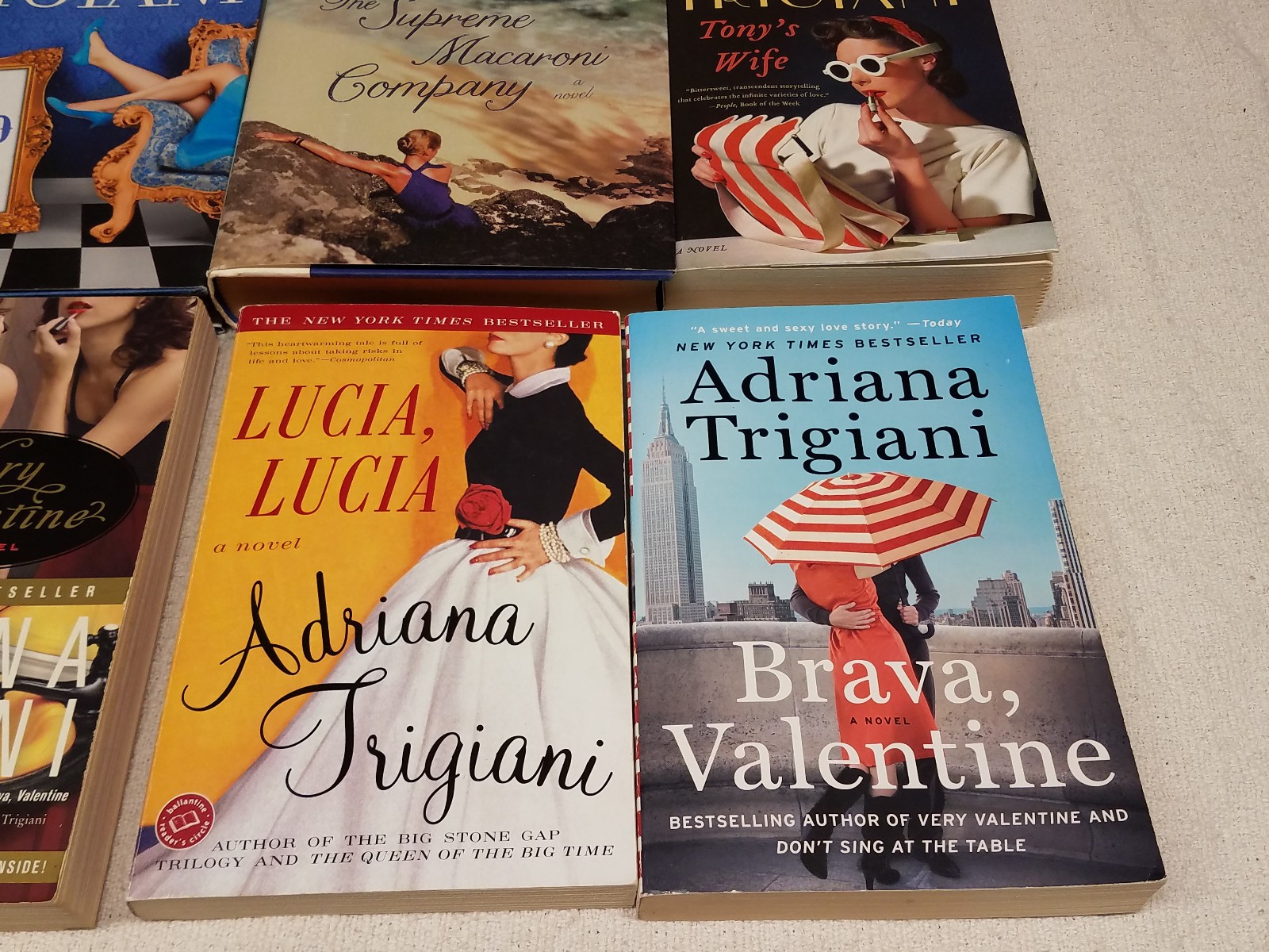 Lot of 6 Adriana Trigiani Books featuring Valentine plus others