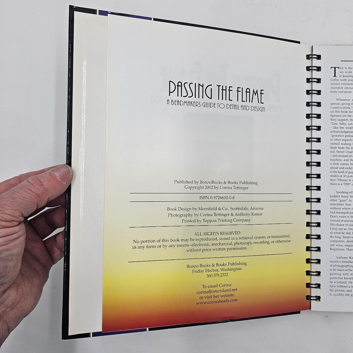 VG+ | Passing the Flame by Corina Tettinger | Glass Beadmaking 3rd Ed Spiral HC