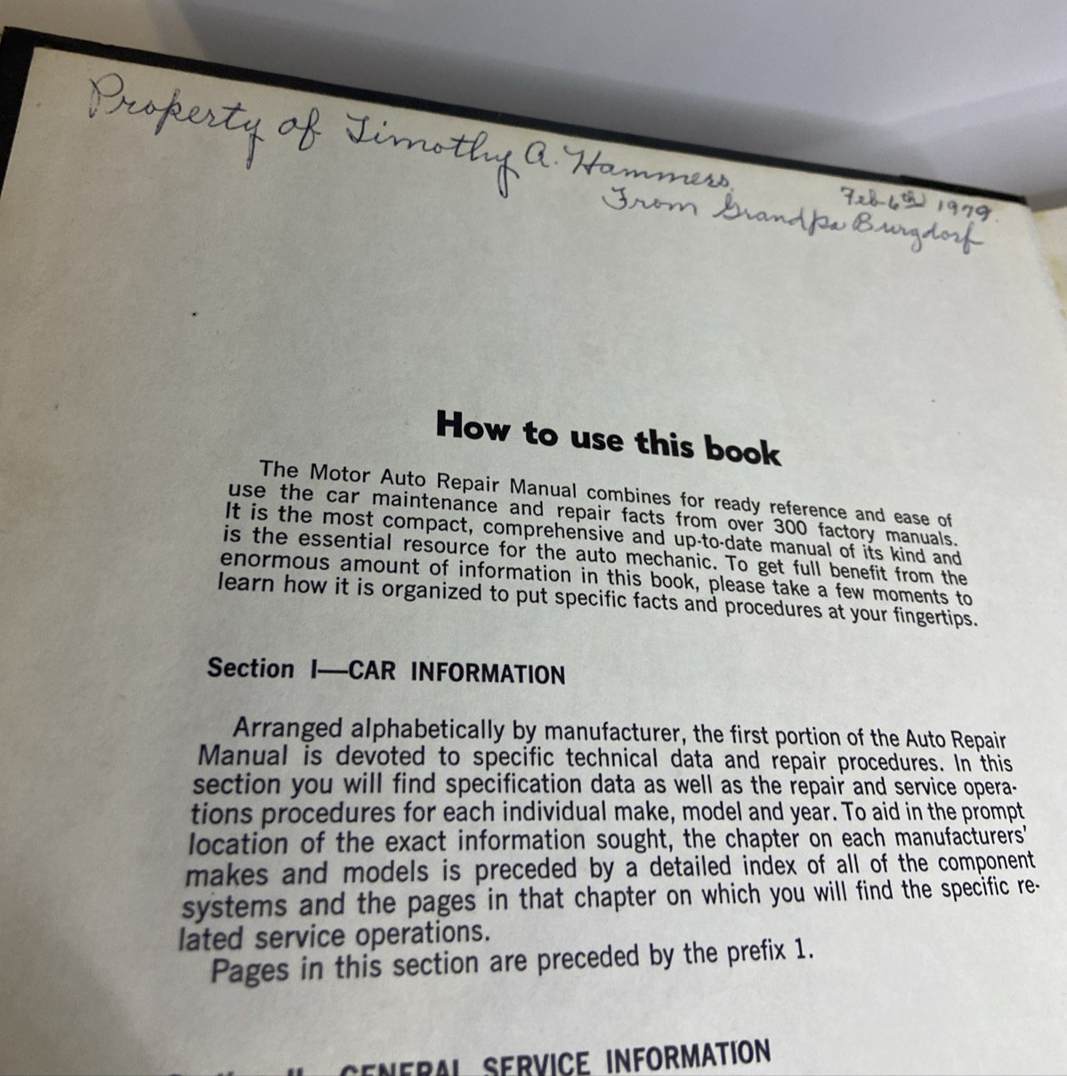 1979 MOTOR Auto Repair Manual Hard Cover Louis C Forier