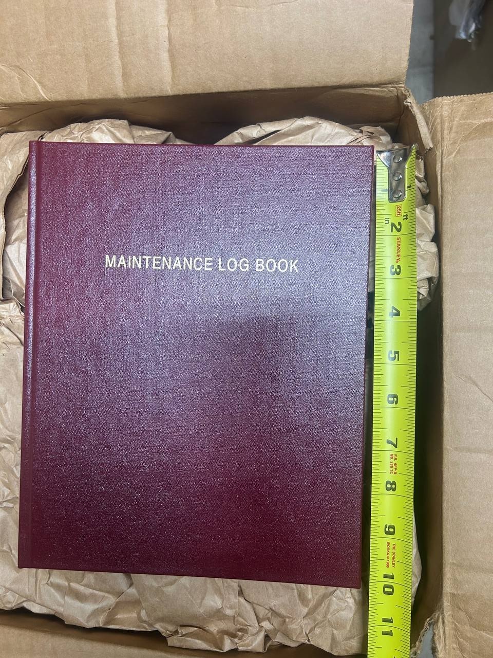Maintenance Log Book Hardbound 120 Pages Industrial Equipment Record Journal
