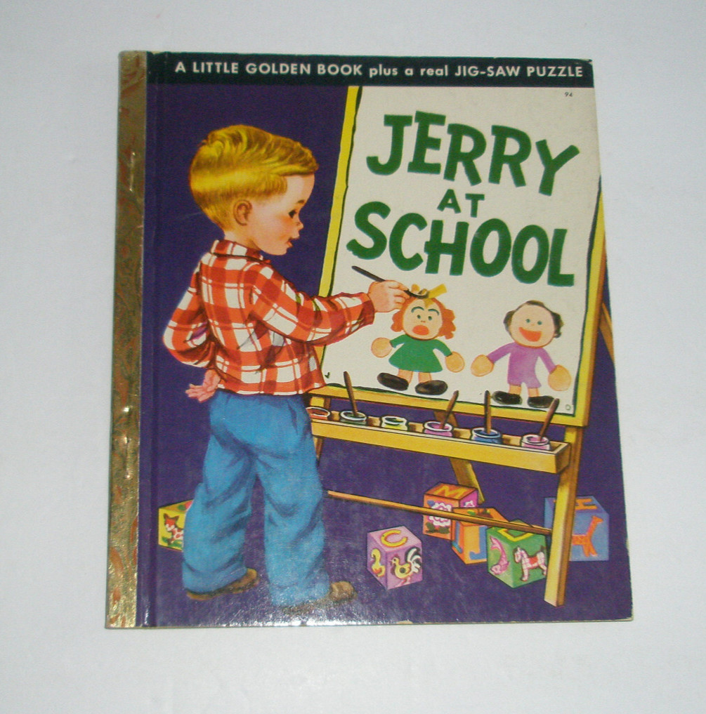 Little Golden Book Jerry At School Complete Puzzle „A“ 1st Edition 1950 #94