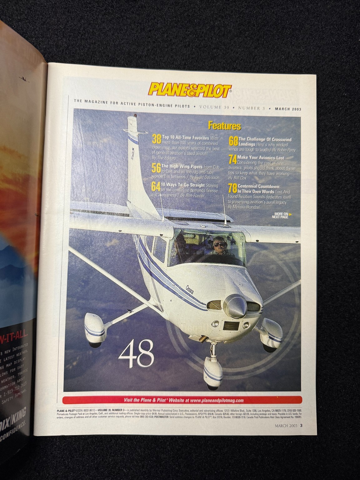 Plane & Pilot Magazine March 2003 Top 10 All Time Best Birds Aviation Flying