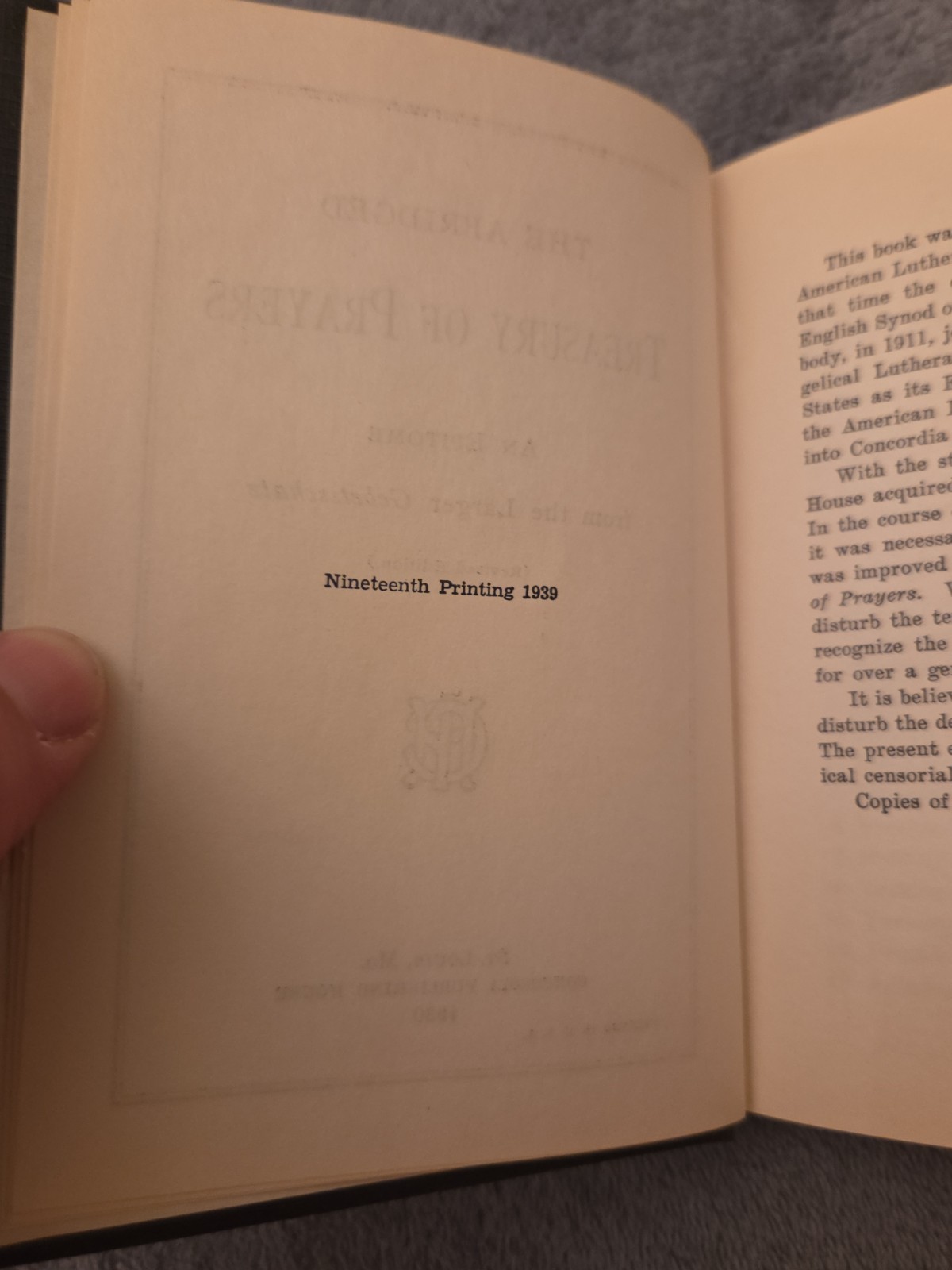 Abridged Treasury of Prayers : An Epitome from the Larger Gebetsschatz 1939