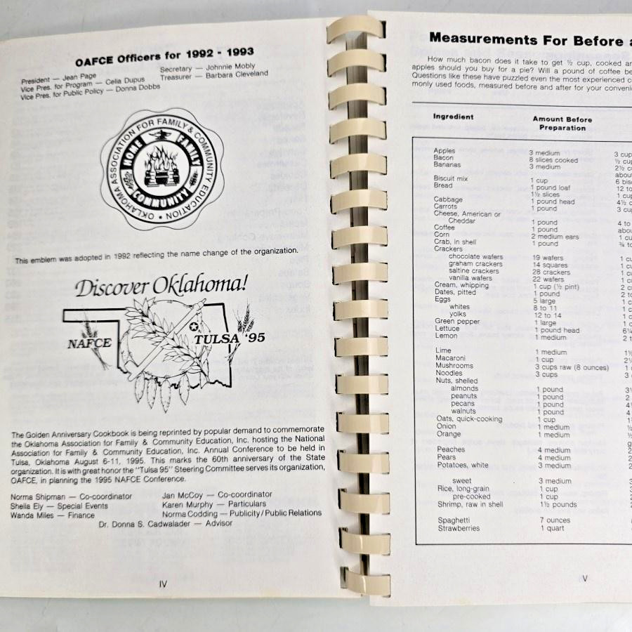 Oklahoma Extension Homemakers Golden Anniversary Cookbook 1935 To 1985 Recipes