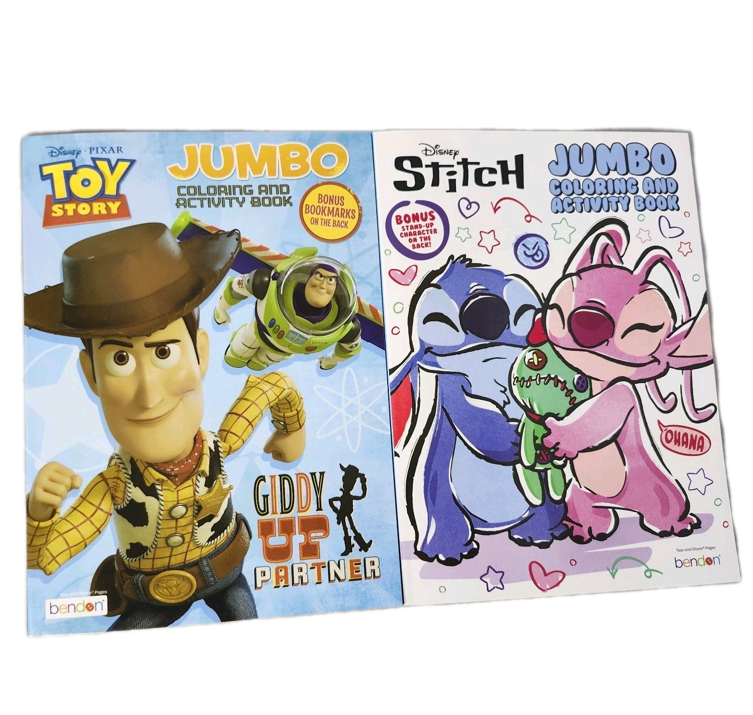 Set of 2 Disney Pixar Toy Story Buzz Lilo & Stitch Alien Color Coloring Book Lot