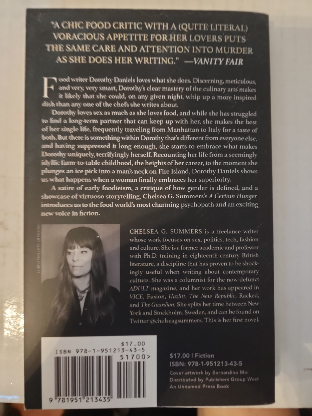 A Certain Hunger by Chelsea G. Summers – First Paperback Edition- Very Good