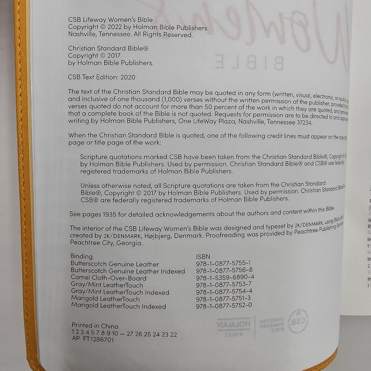 LIKE NEW | CSB Lifeway Women’s Bible | Marigold LeatherTouch | Devotional Study