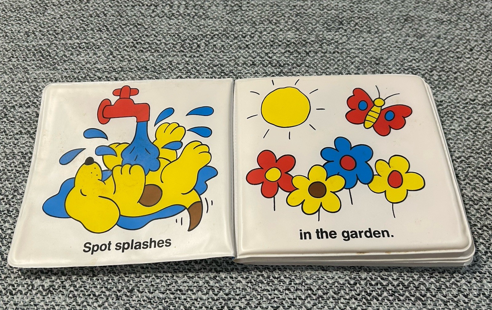 Spot Goes Splash! by Eric Hill – Vintage 1984 Soft Vinyl Bath Book – Original