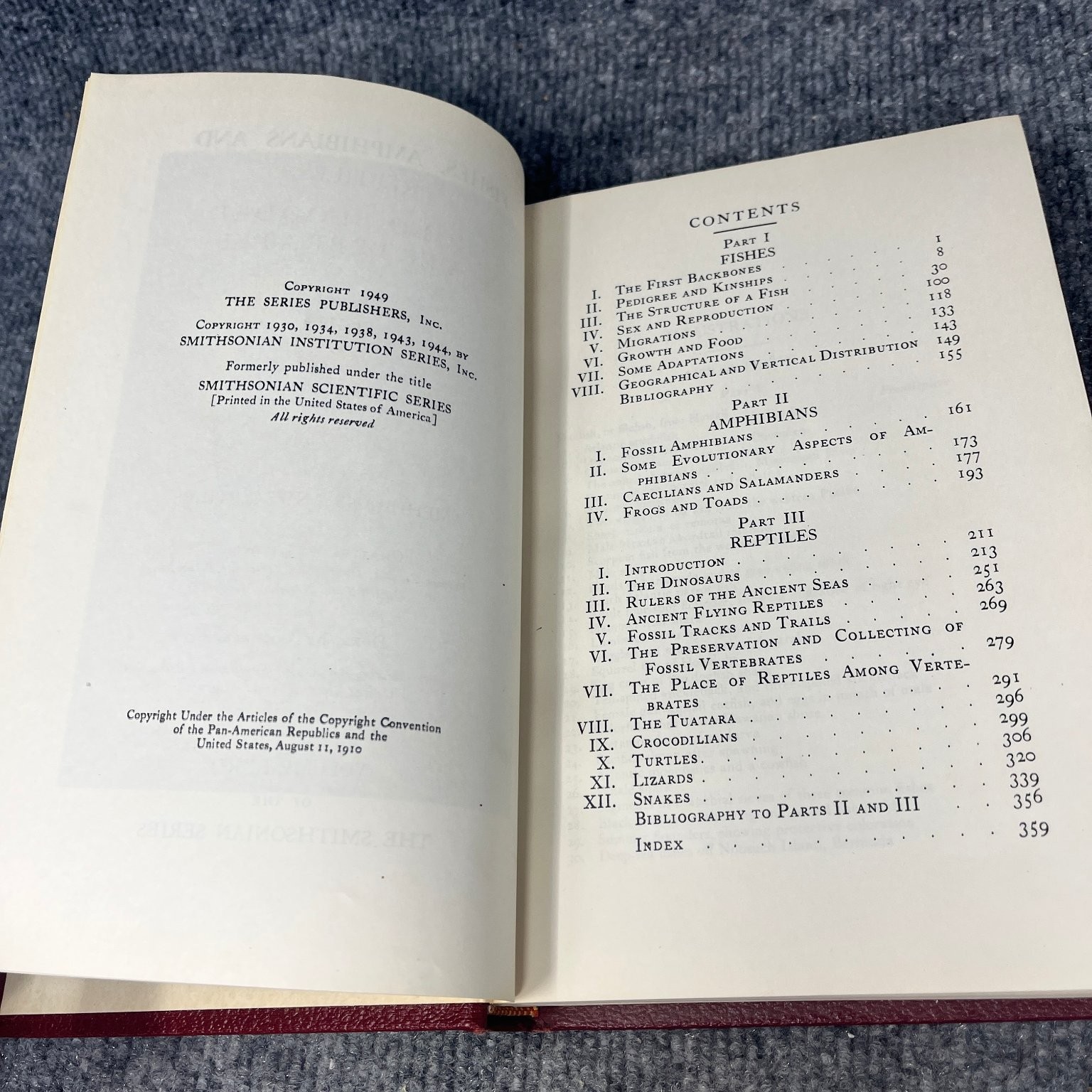 Fishes Amphibians Reptiles Cold-Blooded Vertebrates 1949 Smithsonian Series