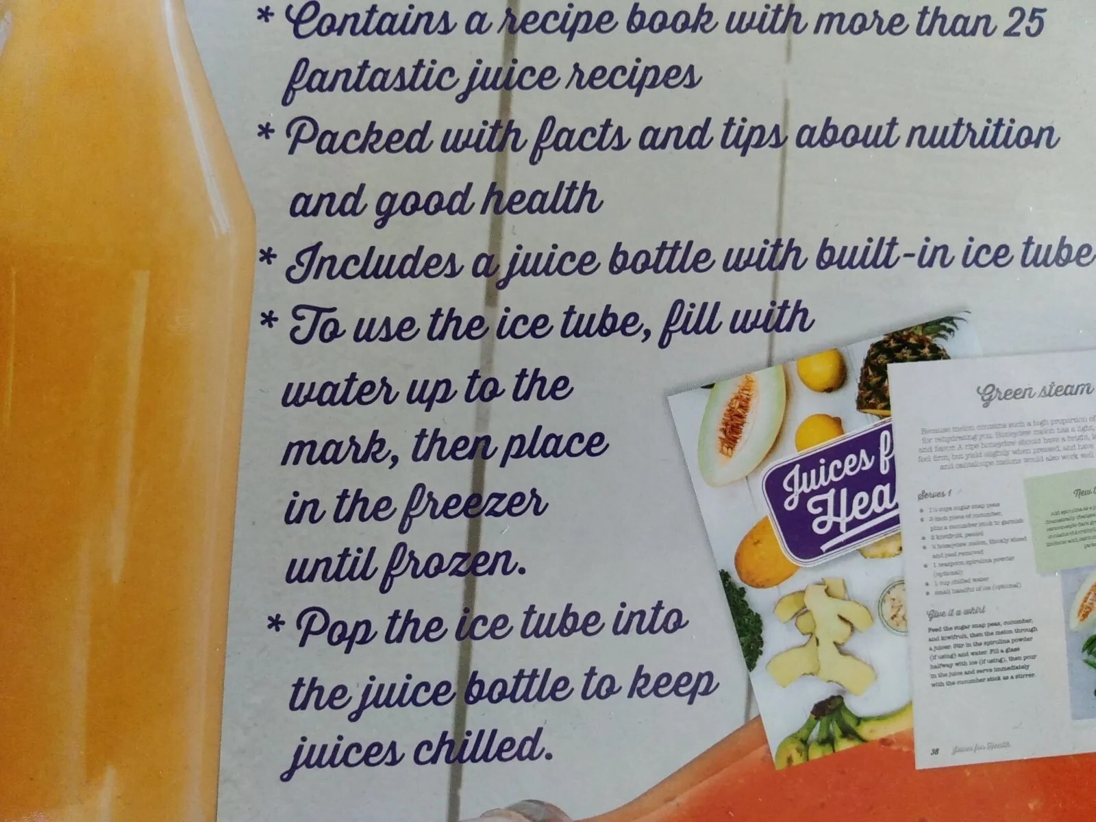 The Juice Bar Kit Juicing For Beginners Health Boosting Book + 14oz Bottle