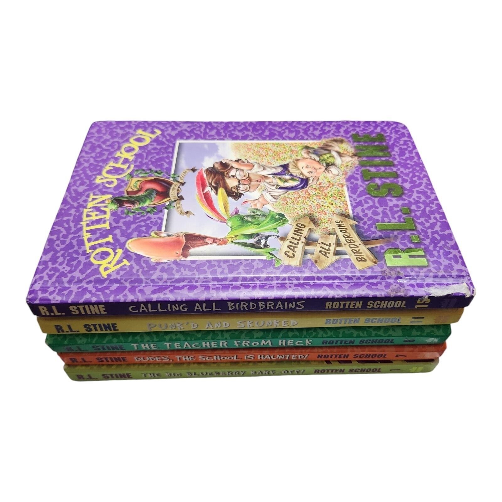 Goosebumps R.L. Stine Rotten School Books Lot of 5 Volume 1 7 8 11 15