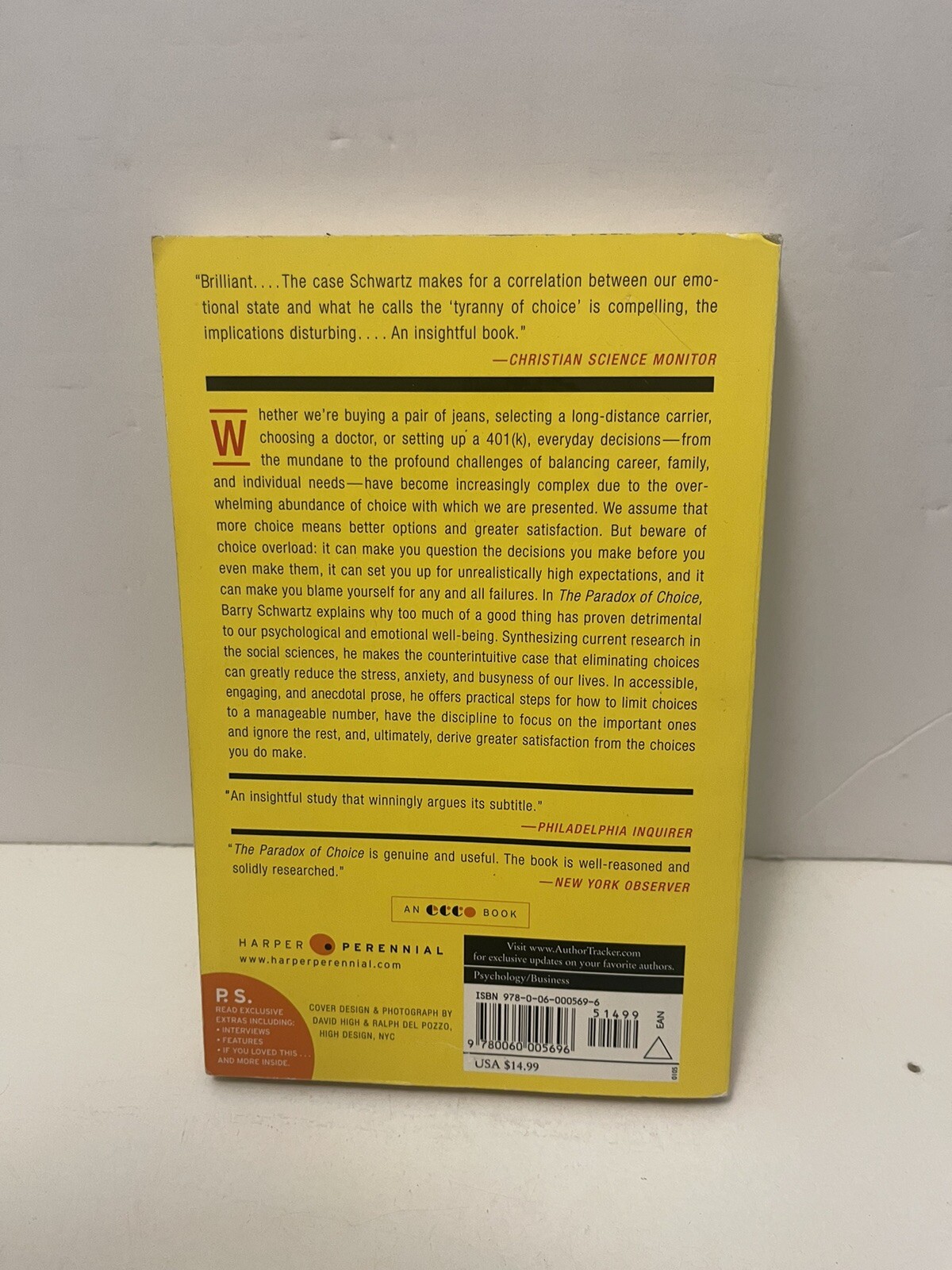 P. S. Ser.: The Paradox of Choice : Why More Is Less by Barry Schwartz (2005,…