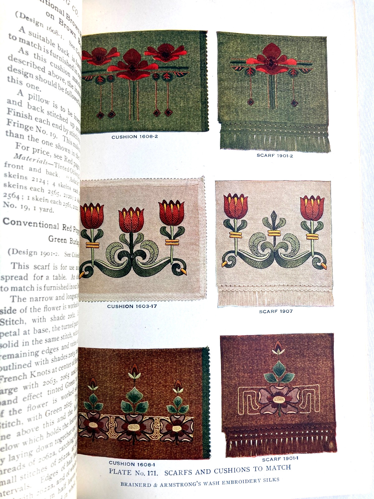 Vintage 1913 EMBROIDERY LESSONS with Some Color Plates Brainerd & Armstrong
