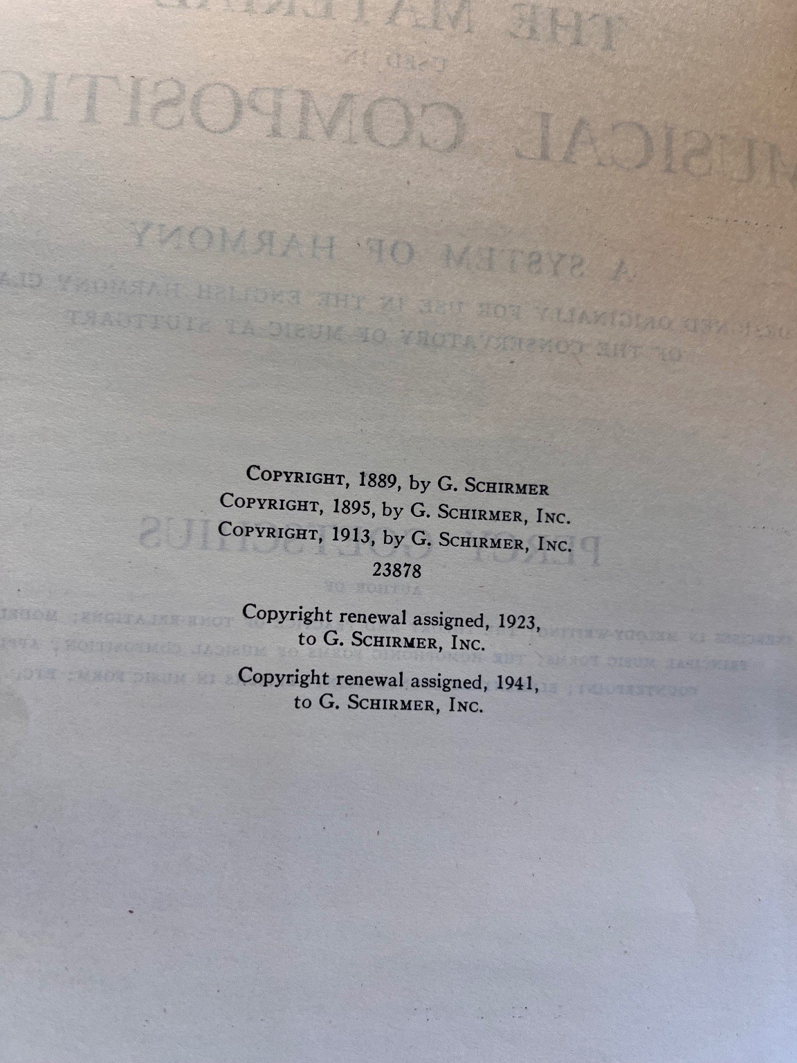 The Material Used in Musical Composition Goetschius 1913 Harmony Theory Schirmer