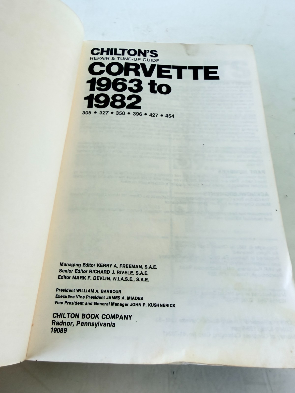 Chilton’s Repair & Tune-up Guide Corvette, 1963-1982 Repair Manual | 6843 | (45)