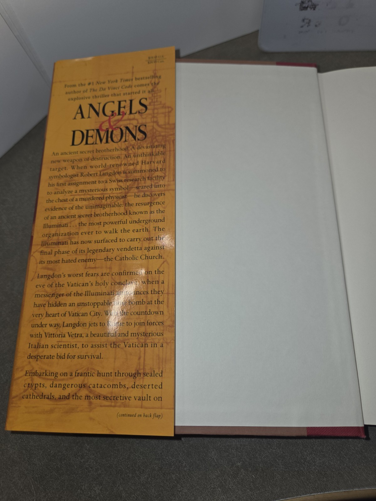 Angels and Demons by Dan Brown 2003 Hardcover Atria First Edition HC/DJ