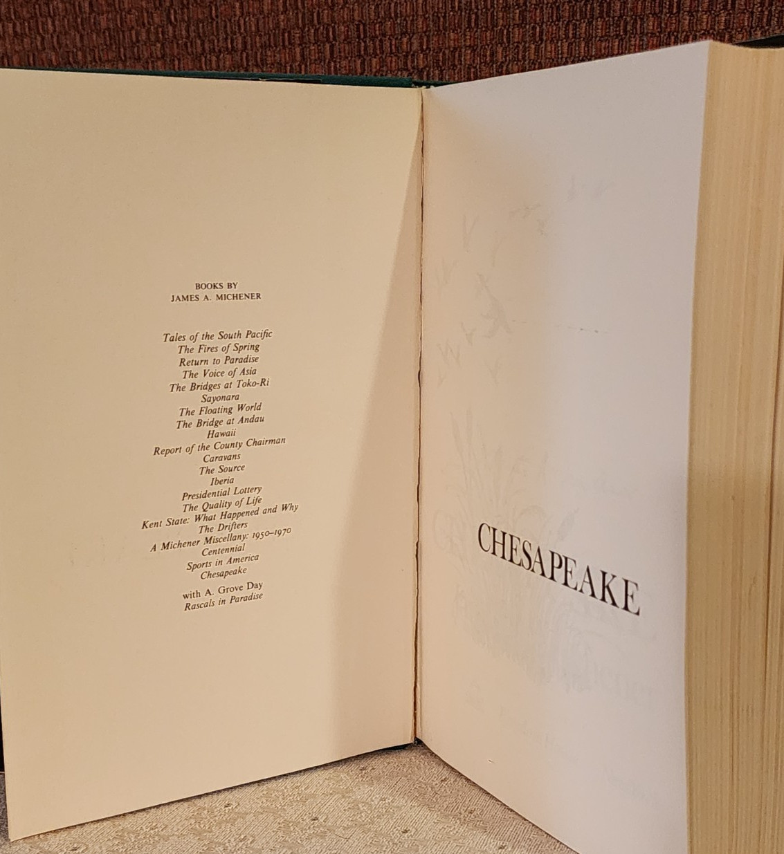 Chesapeake by James A. Michener Hardcover w/Dust Jacket 1978 SIGNED!
