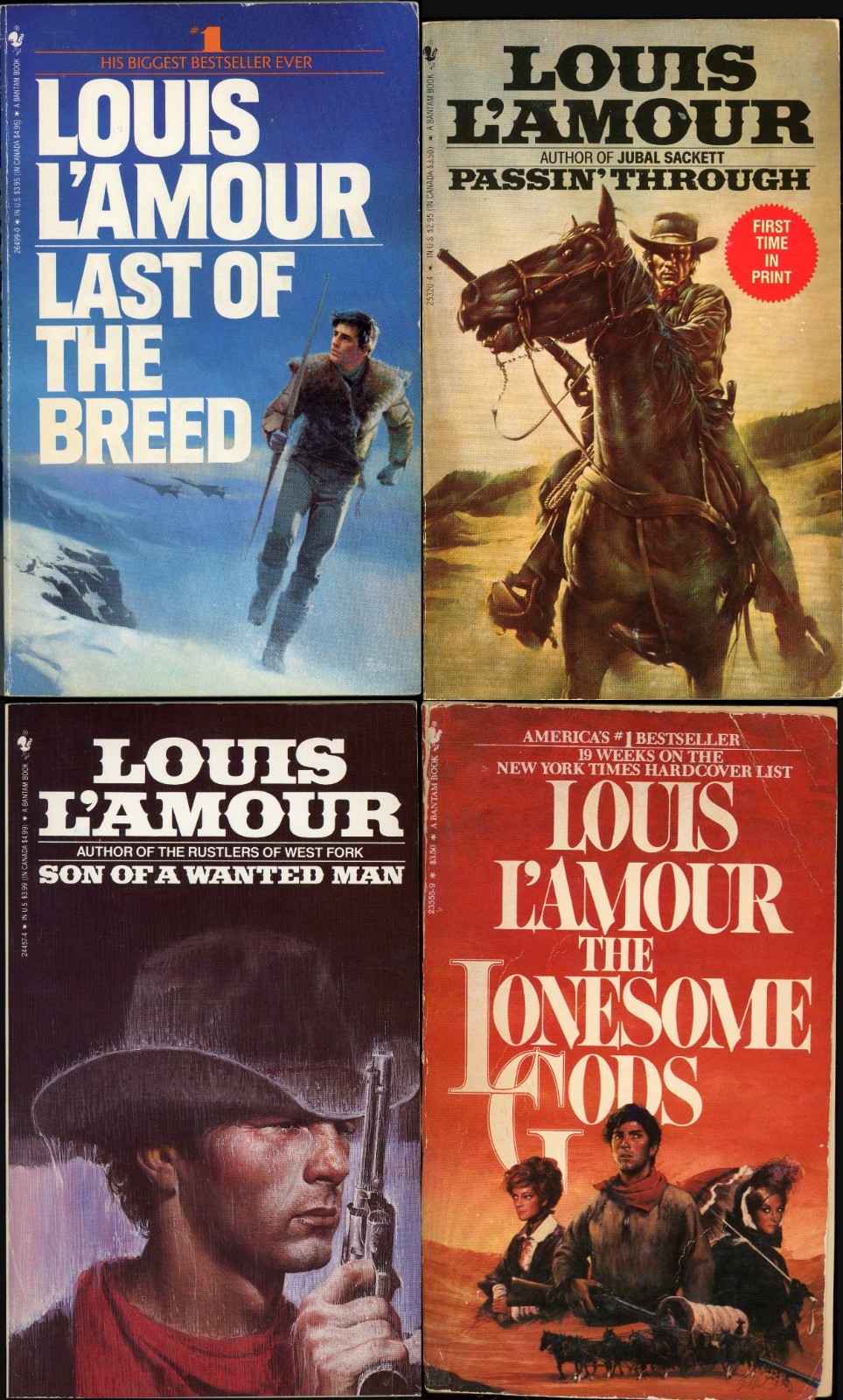 Western Action Adventure Lot of 4 Paperback by Louis Lamour