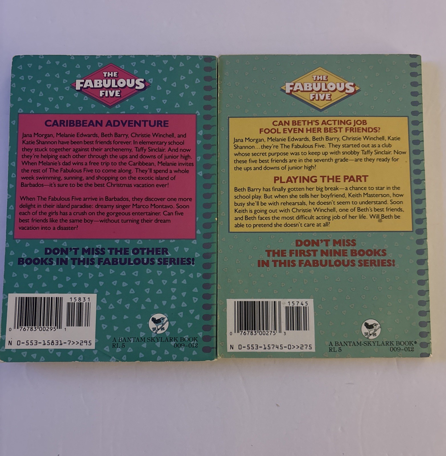 Lot of 2 Vintage The Fabulous Five Paperback Books (#10 and Super Edition)