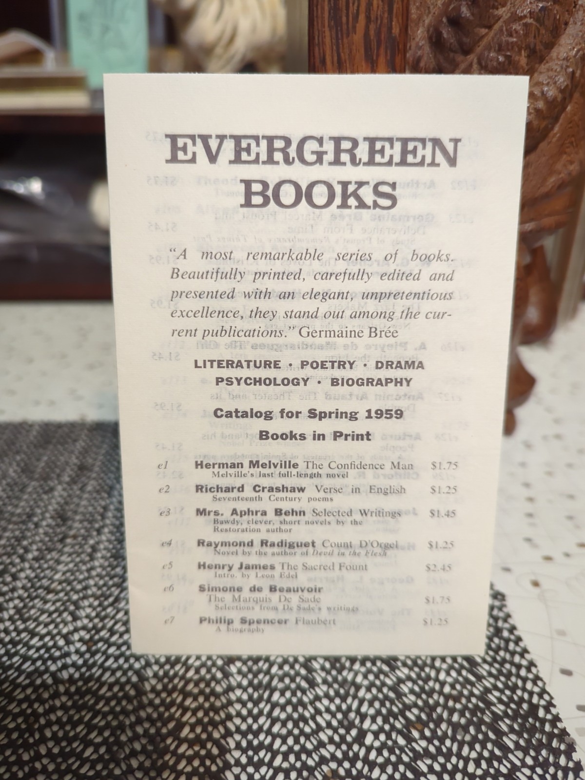 Jack Kerouac Doctor Sax 1st Printing PB w/Evergreen Books Spring 1959 Catalog
