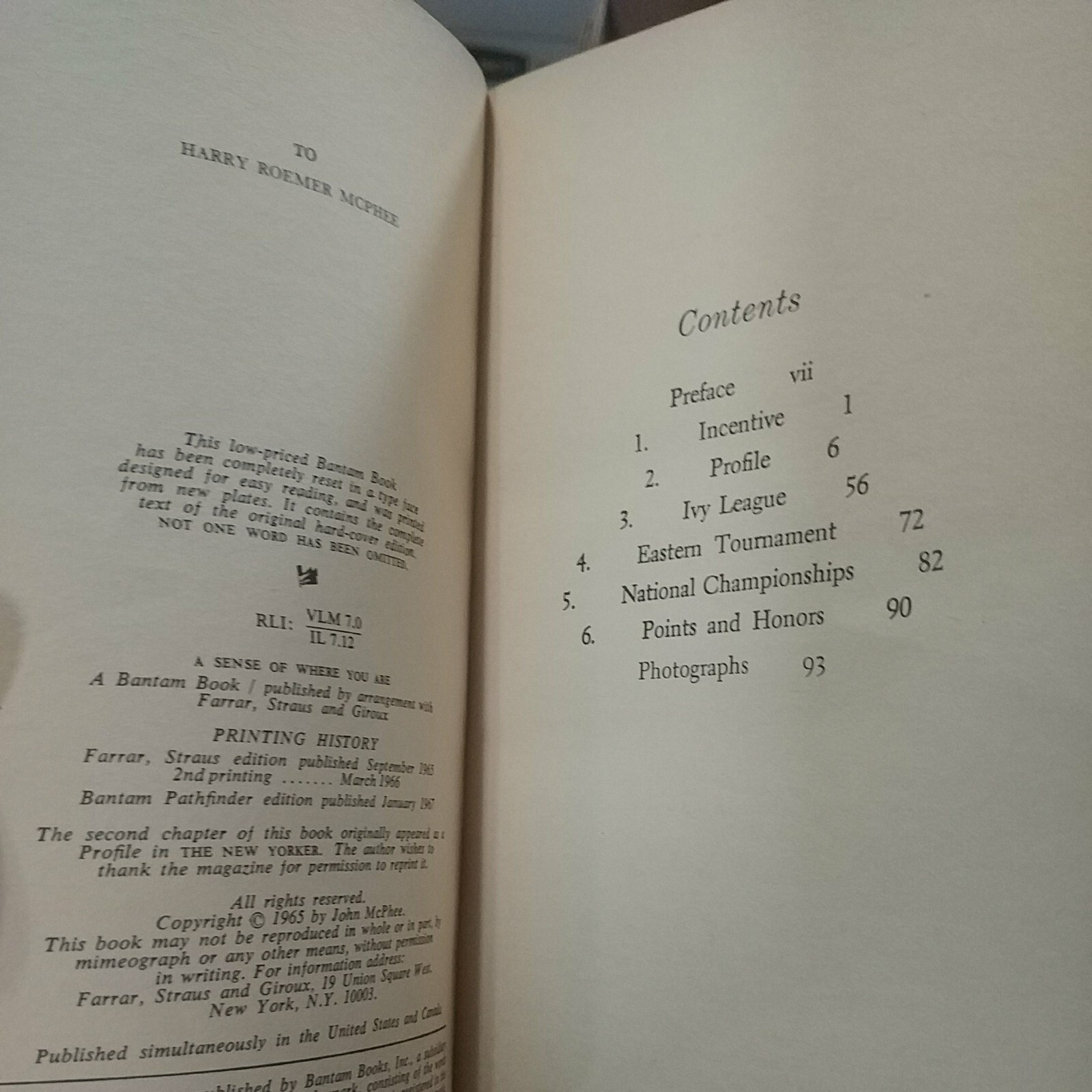 A Sense of Where You Are-pb -John McPhee-1967-Bantam-Bill Bradley biography