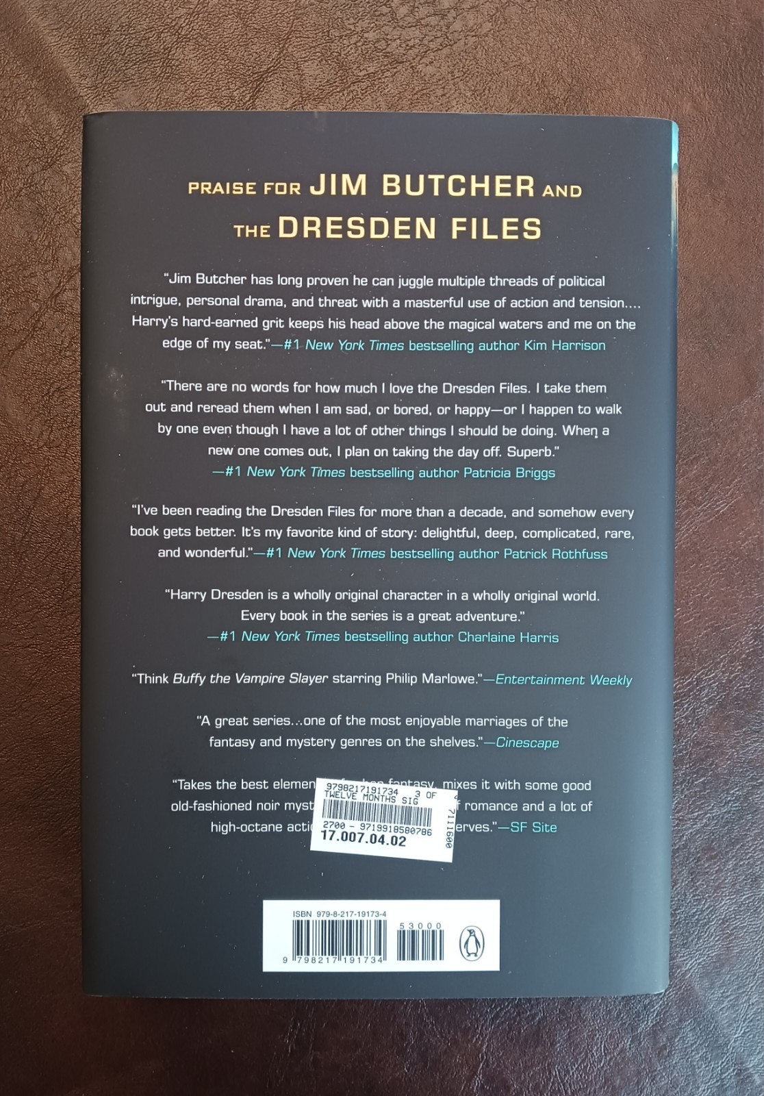 SIGNED Jim Butcher Autographed Book – Twelve Months, Dresden Files Series #18 HC