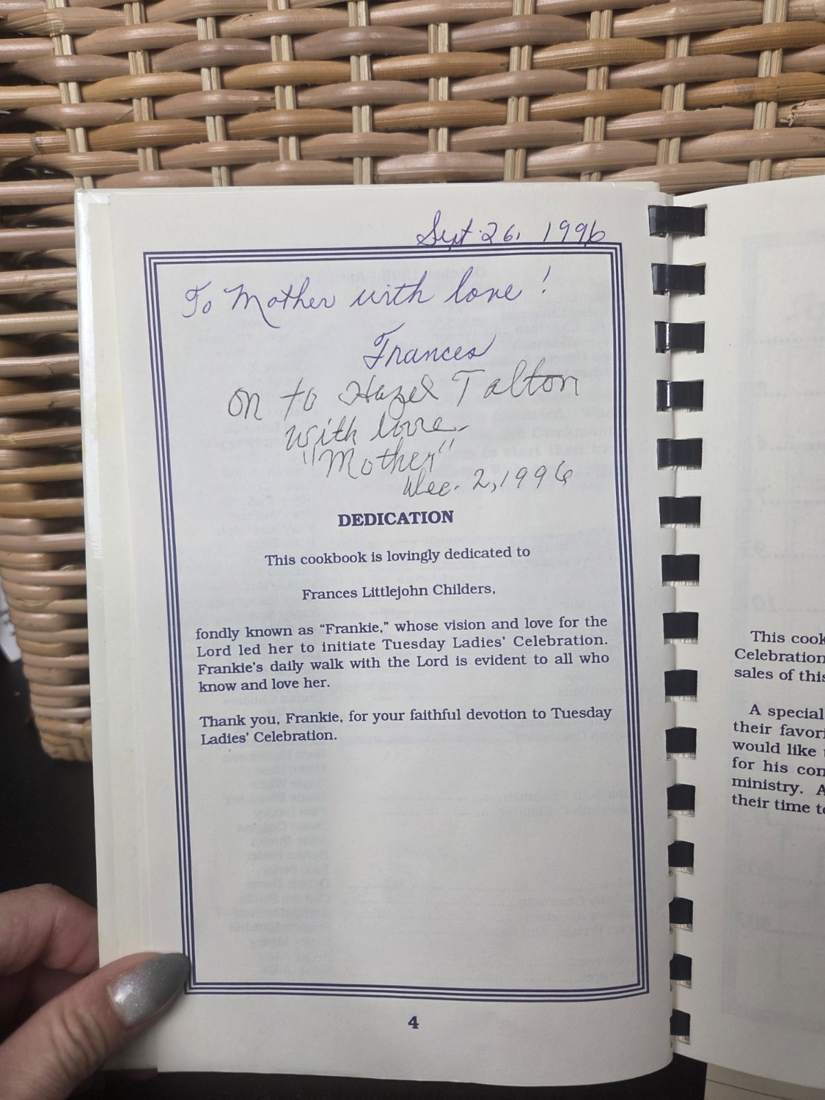 First Baptist Church Gaffney, South Carolina Cookbook 1996 350 Pages