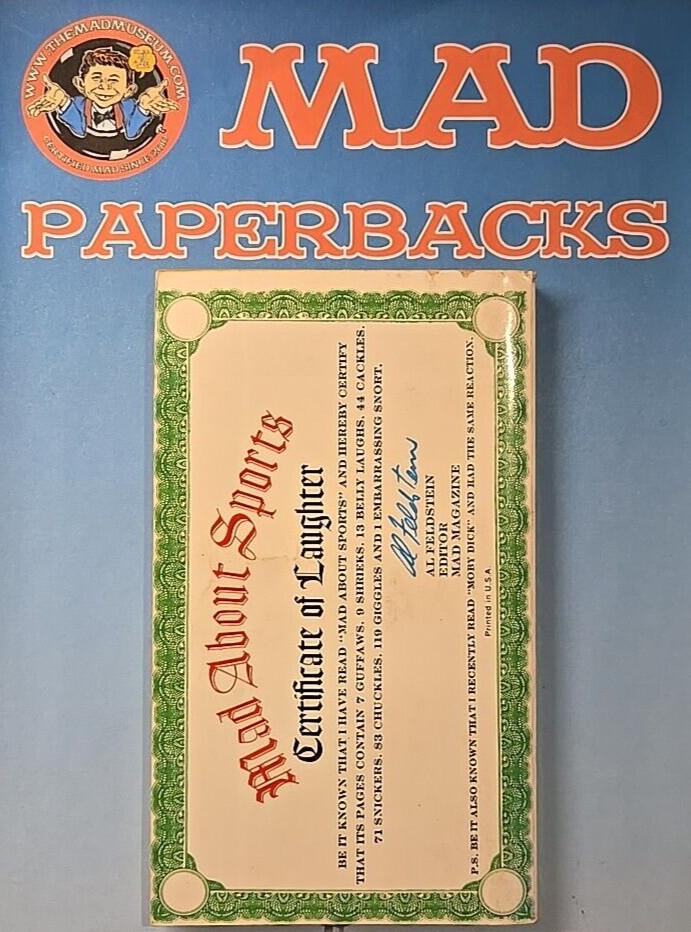 MAD Magazine Paperback Book: MAD ABOUT SPORTS 1972 Warner 1st Print VGFN