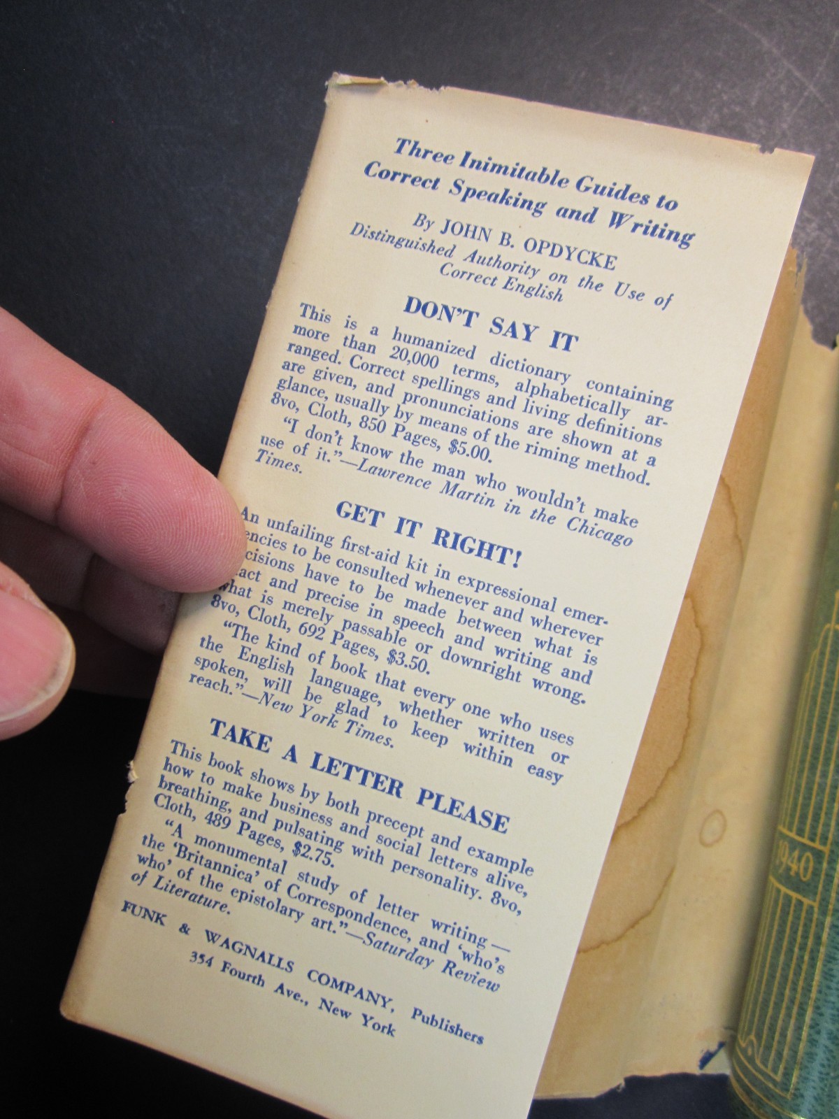 1940 Events – The New Standard 1941 Year Book Funk and Wagnalls pre WWII War HB