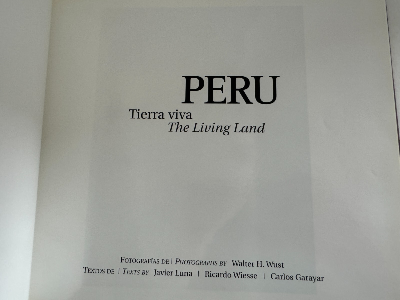 Peru The Living Land Book Tierra Viva Andes Amazon Plains English and Spanish