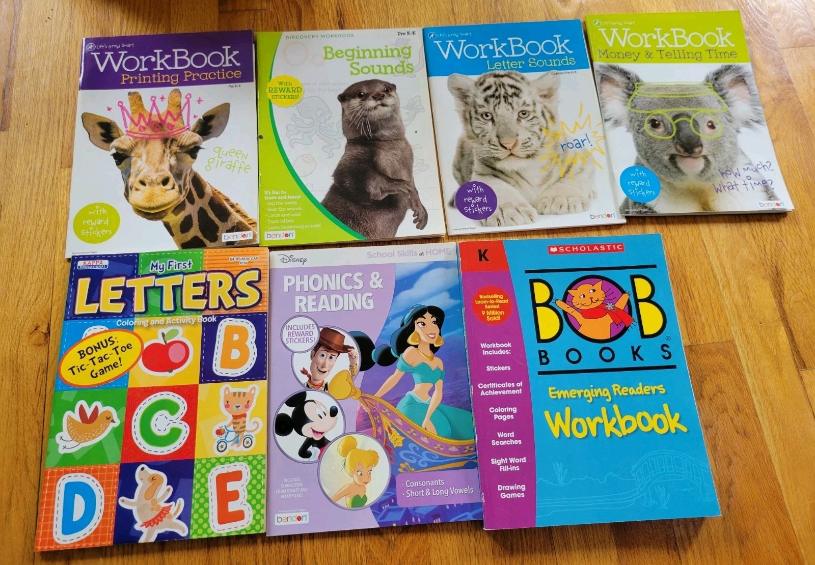New 7 Learning Workbooks, Phonics, Sounds, Letters, Time&money, Early Reading.