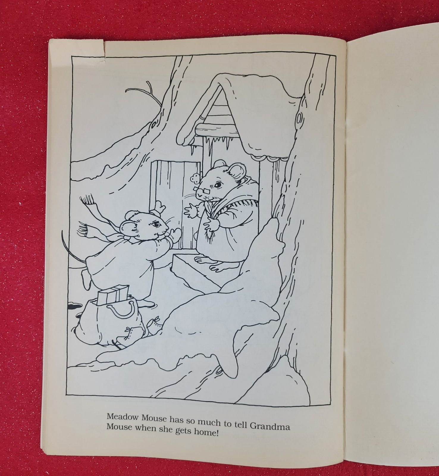 Vintage 1988 Meadow Mouse’s City Christmas Story Coloring Book 47 Pages