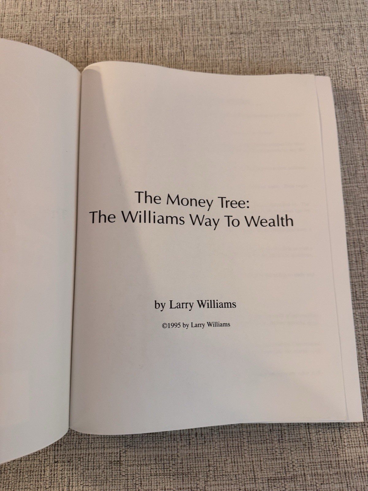 The Money Tree Larry Williams Way to Wealth Trading Futures PB 1995