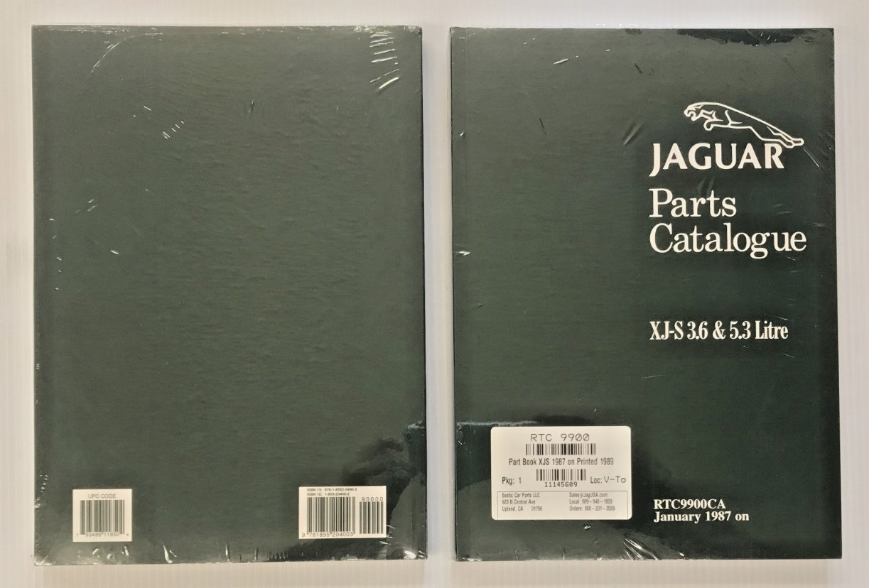 Jaguar XJ-S 3.6 and 5.3 Parts Catalogue 1987 on RTC9900CA NEW SEALED