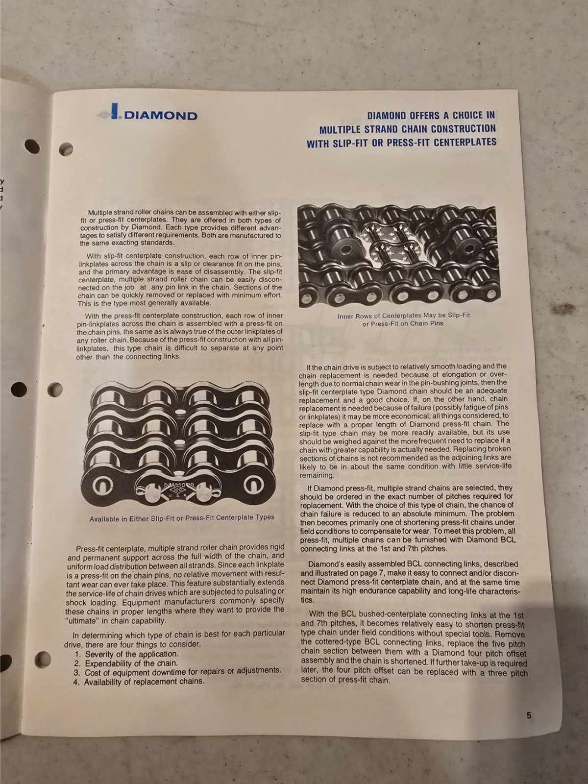 1982 Diamond Roller Chains for Oil Field Equip Catalog No 1133 – FREE SHIPPING