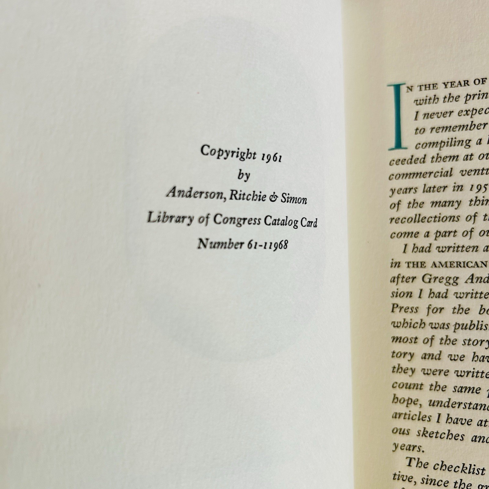 THE WARD RITCHIE PRESS 1961 INSCRIBED Limited Edition