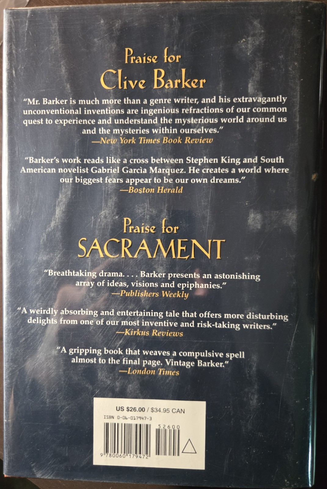 Clive Barker’s Galilee. 1998. Hardcover. First Edition.