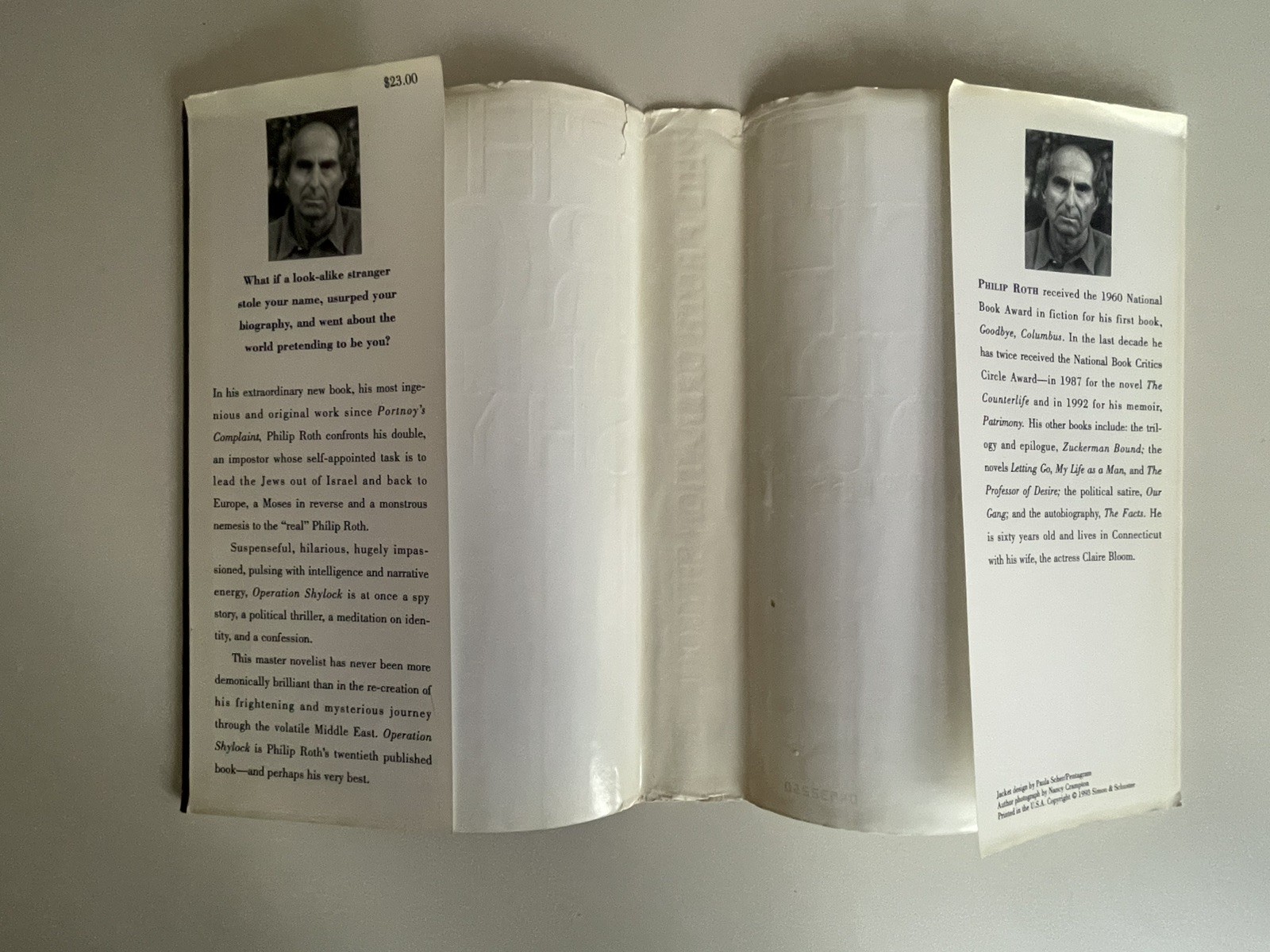 Operation Shylock – A Confession by Philip Roth- 1st Edition 1st Printing HC DJ
