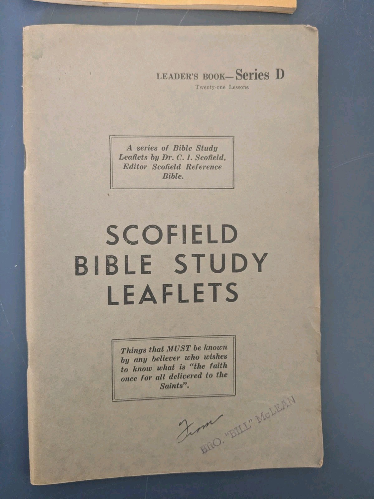 Scofield Bible Study Leaflets Leaders Book Series A, B, C, D, 1935