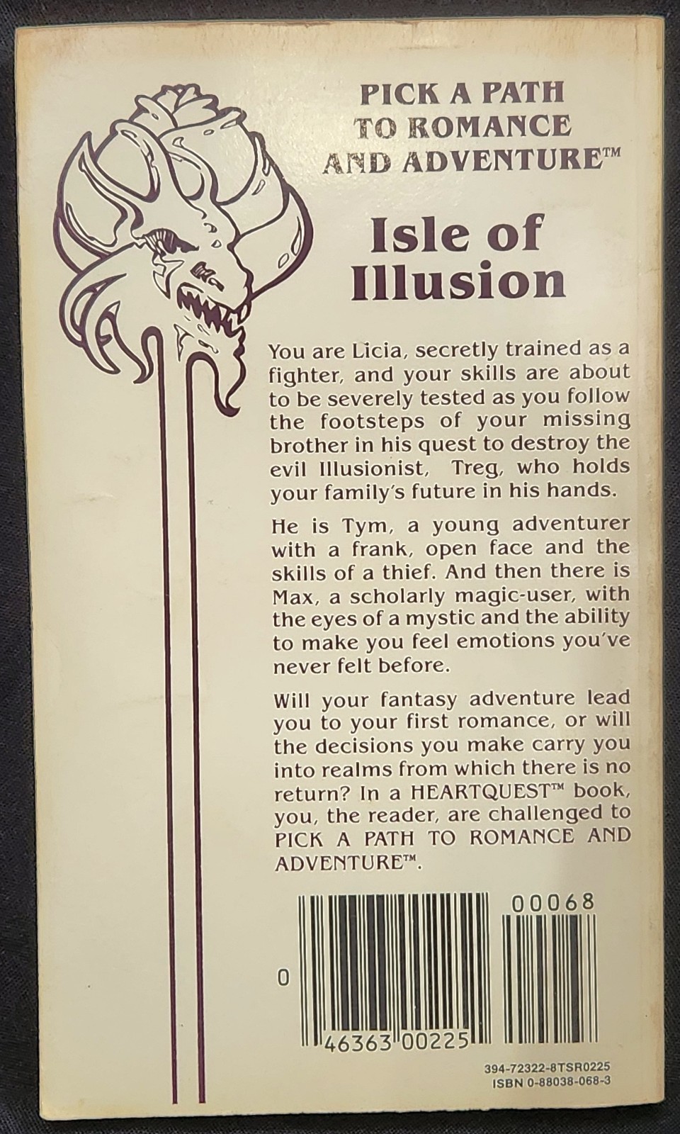 ISLE OF ILLUSION HeartQuest Pick a Path Book #4 TSR fantasy romance VTG 1980s