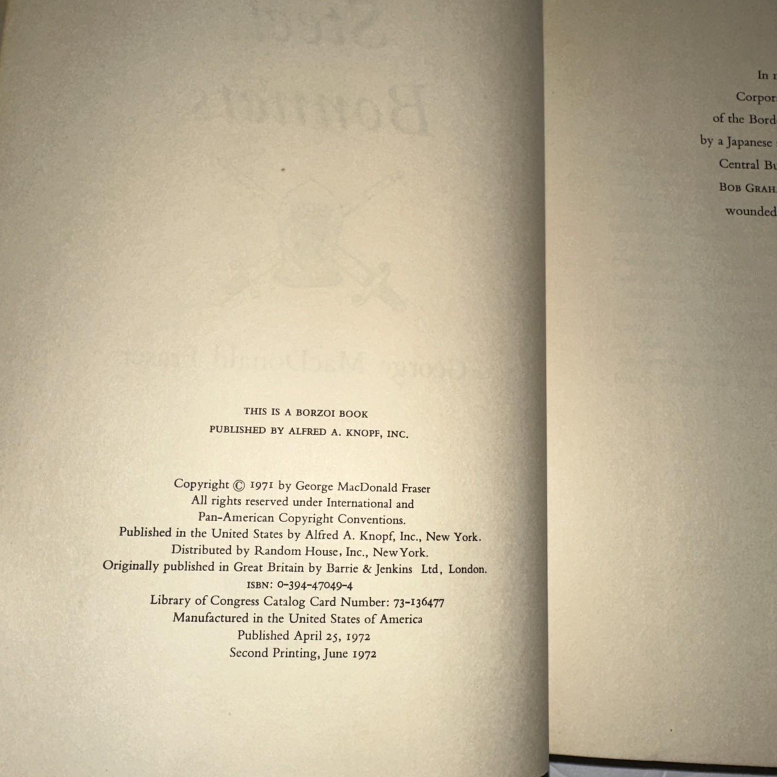 The Steel Bonnets By George MacDonald Fraser Alfred A Knopf HCDJ 2nd Print 1972