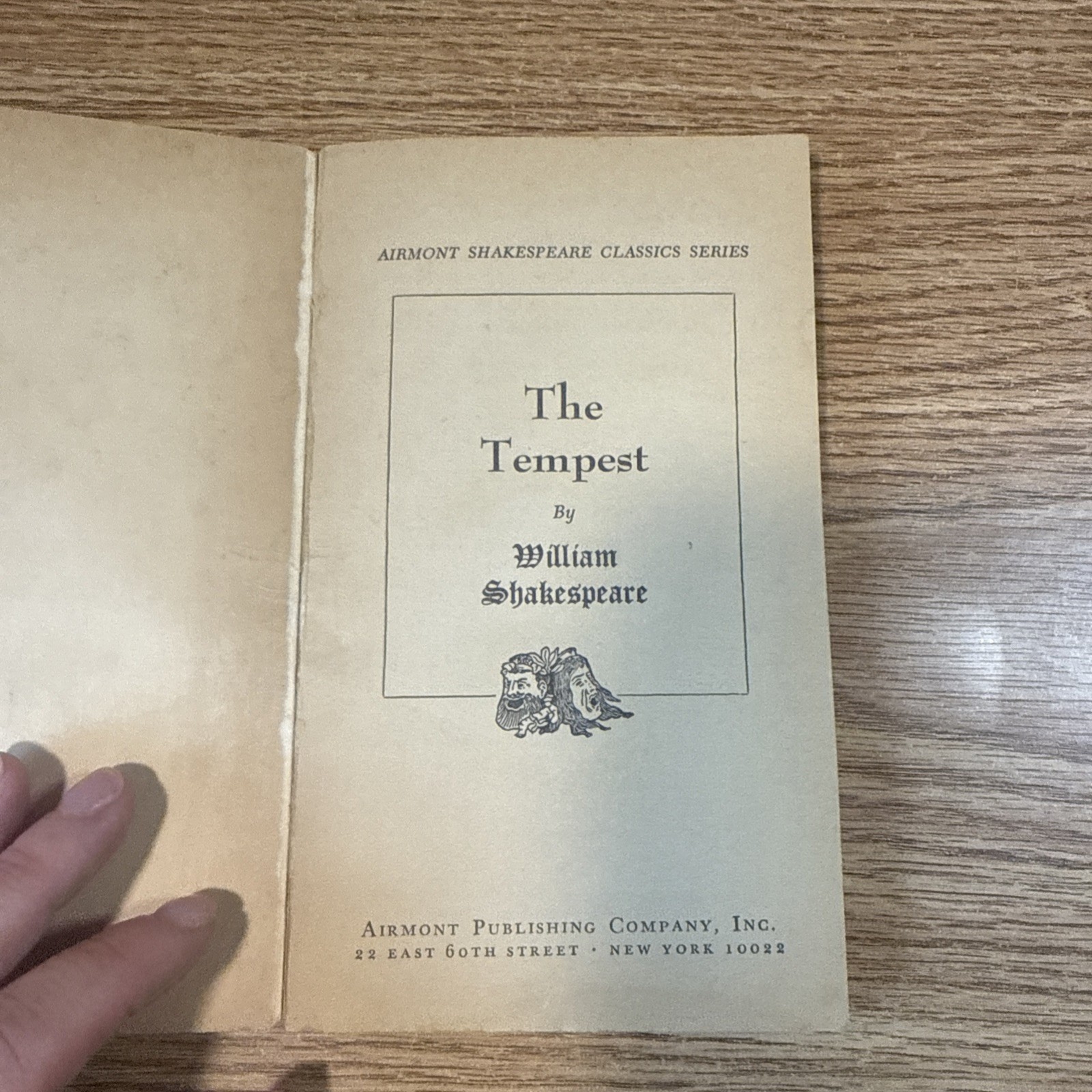 The Tempest Classic Paperback Book by William Shakespeare from Airmont 1965
